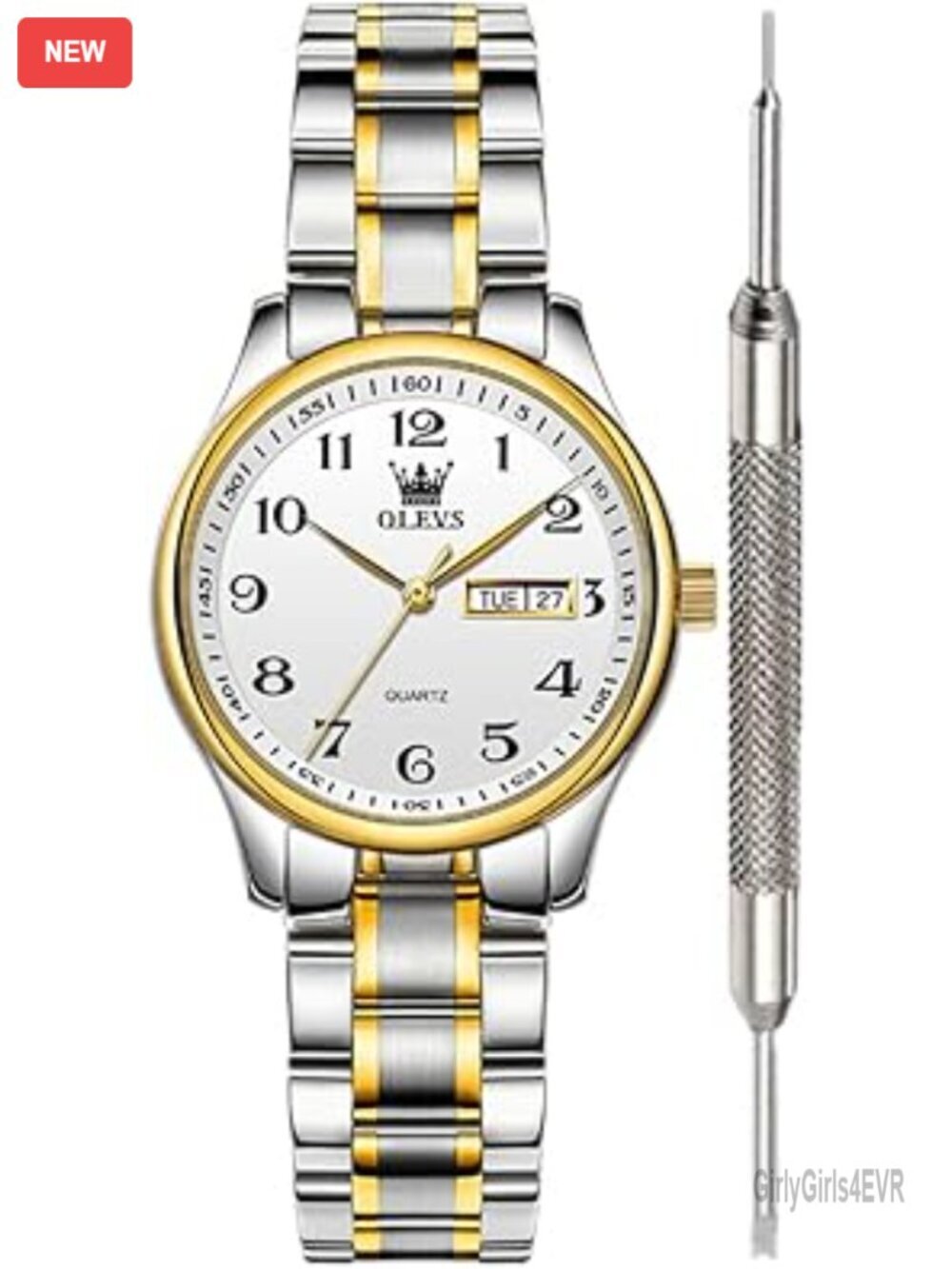 Analog Quartz Watch Stainless Steel Waterproof Calendar Business Wrist Watch - Picture 1 of 7
